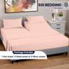 SGI bedding 32" Cal King Split Top Flex Head Sheet 100% Egyptian Cotton Sheet Set - 600 Thread Count Flex Top Sheet Adjustable Bed - 4 Piece Sheet Set 15" Deep Pocket Sleep Number Bed - Peach Solid view 2