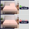 SGI bedding 34" King Split Top Flex Head Sheet 100% Egyptian Cotton Sheet Set - 600 Thread Count Flex Top Sheet Adjustable Bed - 4 Piece Sheet Set 15" Deep Pocket Sleep Number Bed - Peach Solid view 3