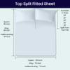 SGI bedding 32" King Split Top Flex Head Sheet 100% Egyptian Cotton Sheet Set - 600 Thread Count Flex Top Sheet Adjustable Bed - 4 Piece Sheet Set 15" Deep Pocket Sleep Number Bed - Light Blue Solid view 4