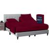 SGI bedding 34" King Split Top Flex Head Sheet 100% Egyptian Cotton Sheet Set - 600 Thread Count Flex Top Sheet Adjustable Bed - 4 Piece Sheet Set 15" Deep Pocket Sleep Number Bed - Burgundy Solid view 1