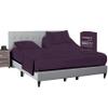 SGI bedding 34" King Split Top Flex Head Sheet 100% Egyptian Cotton Sheet Set - 600 Thread Count Flex Top Sheet Adjustable Bed - 4 Piece Sheet Set 15" Deep Pocket Sleep Number Bed - Plum Solid view 1