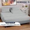 SGI bedding 32" King Split Top Flex Head Sheet 100% Egyptian Cotton Sheet Set - 600 Thread Count Flex Top Sheet Adjustable Bed - 4 Piece Sheet Set 15" Deep Pocket Sleep Number Bed - Light Grey Stripe view 2