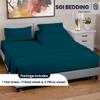 SGI bedding 32" King Split Top Flex Head Sheet 100% Egyptian Cotton Sheet Set - 600 Thread Count Flex Top Sheet Adjustable Bed - 4 Piece Sheet Set 15" Deep Pocket Sleep Number Bed - Teal Solid view 2