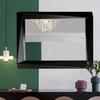 H-A Stereo Wooden Frame Wall Mirror Rustic Wood Vanity Mirror for Bedroom Hanging Vertical or Horizontal (Black) view 1