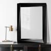 H-A Stereo Wooden Frame Wall Mirror Rustic Wood Vanity Mirror for Bedroom Hanging Vertical or Horizontal (Black) view 2