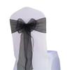 WENSINL 50 Wedding Organza Black Chair Sashes Bows 7x108 Inches Crystal Yarn Sheer Chair Ties for Party Birthday Banquet Hotel Restaurant Events Decorations view 1
