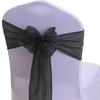 WENSINL 50 Wedding Organza Black Chair Sashes Bows 7x108 Inches Crystal Yarn Sheer Chair Ties for Party Birthday Banquet Hotel Restaurant Events Decorations view 2