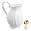 1pc Nordic Style Ceramic Pitcher Vase White Striped Decorative Jug for Home Decor Simple Flower Container for Living Room Office and Dining Table Centerpiece view 1