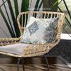 HomeRoots Indigo Cream Broadcloth Teal White Boho Floral Indoor Outdoor Throw Pillow view 4