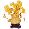 Garneck Citrine Money Tree Feng Shui Crystal Money Tree with Coins Brings Fortune Wealth Chinese Money Tree Luck Tree Bonsai Ornament Home Office Decoration, 7 Inches view 1