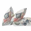 HomeRoots Peach Cream Black Broadcloth Peach Black Floral Indoor Outdoor Throw Pillow view 2