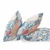HomeRoots White Blue Red Broadcloth White Blue Floral Indoor Outdoor Throw Pillow view 2