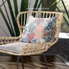HomeRoots White Blue Red Broadcloth White Blue Floral Indoor Outdoor Throw Pillow view 4