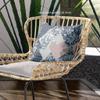 HomeRoots Indigo Blue Pink Broadcloth Blue White Boho Floral Indoor Outdoor Throw Pillow view 4
