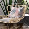 HomeRoots Pink Light Blue Broadcloth Pink Blue Boho Floral Indoor Outdoor Throw Pillow view 4