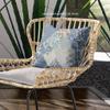 HomeRoots Grey Blue Navy Broadcloth Gray Blue Boho Floral Indoor Outdoor Throw Pillow view 4