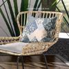 HomeRoots Dark Grey Blue Broadcloth Gray Blue Boho Floral Indoor Outdoor Throw Pillow view 4