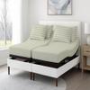 MD Home Decore 7 Piece Split Cal King Sheet Set, 100% Egyptian Cotton, 16 Inch Deep Pockets, Ivory Stripe, Soft and Durable Sheets for Adjustable Beds, Sleep Number Beds, Split Cal King Sheets view 2