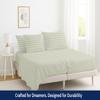 MD Home Decore 7 Piece Split Cal King Sheet Set, 100% Egyptian Cotton, 16 Inch Deep Pockets, Ivory Stripe, Soft and Durable Sheets for Adjustable Beds, Sleep Number Beds, Split Cal King Sheets view 3