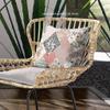 HomeRoots Peach Cream Black Broadcloth Peach Black Floral Indoor Outdoor Throw Pillow view 4