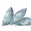 HomeRoots Broadcloth Aqua Navy Boho Floral Indoor Outdoor Throw Pillow view 2
