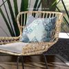 HomeRoots Broadcloth Aqua Navy Boho Floral Indoor Outdoor Throw Pillow view 4