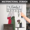 AHYS Key Holder Wall Mount Family Wall Decor Wooden Key Rack Hanger with 6 Hooks for Farmhouse Home Entryway Living Room Decor - Light Grey view 3