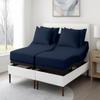 MD Home Decore 7 Piece Split Cal King Sheet Set, 100% Egyptian Cotton, 16 Inch Deep Pockets, Navy Blue Solid, Soft and Durable Sheets for Adjustable Beds, Sleep Number Beds, Split Cal King Sheets view 2