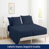 MD Home Decore 7 Piece Split Cal King Sheet Set, 100% Egyptian Cotton, 16 Inch Deep Pockets, Navy Blue Solid, Soft and Durable Sheets for Adjustable Beds, Sleep Number Beds, Split Cal King Sheets view 3