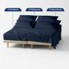MD Home Decore 7 Piece Split Cal King Sheet Set, 100% Egyptian Cotton, 16 Inch Deep Pockets, Navy Blue Solid, Soft and Durable Sheets for Adjustable Beds, Sleep Number Beds, Split Cal King Sheets view 4