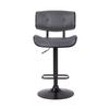 Armen Living Arabela & Brooklyn Swivel Bar Stool - Faux Leather, Wood - Adjustable Height Gray view 4