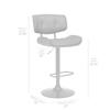 Armen Living Arabela & Brooklyn Swivel Bar Stool - Faux Leather, Wood - Adjustable Height Cream view 3