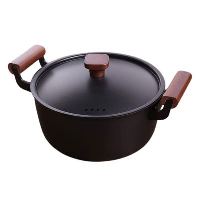 1pc Non-stick Cast Iron Stew Pot Japanese Style Soup Pot for Home Cooking Iron Material for Instant Noodles Stews and Hot Soups