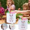 Easter Bunny Basket Bags for Kids Canvas Egg Hunt Basket Bucket Monogrammed Rabbit Egg Gift Bags Polka Dot Portable Easter Tote Bag Party Candy Storage Decoration view 4