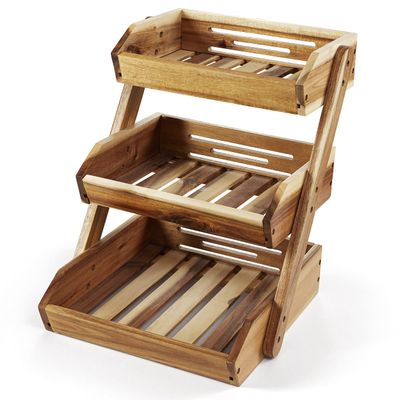 3-Tier Fruit Basket for Kitchen - Durable, Multifunctional, Large Capacity Fruit & Veggie Stand with Snack Organizer