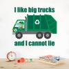 I Like Big Trucks and I Cannot Lie - Kids Bedroom Rear Load Trash Truck Alligator Driver Dcor City Garbage Truck Design Vinyl Wall Decal - 18" x 20" Home Art Crocodile Safari Animal Wall Sticker view 2