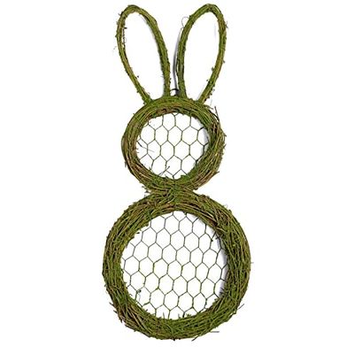 Artificial Mossy Grapevine Bunny Wreath