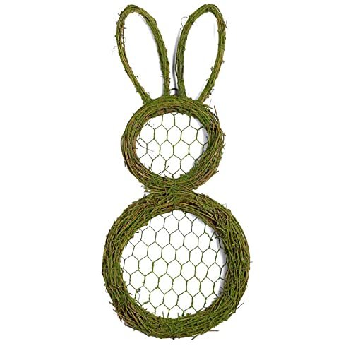 Artificial Mossy Grapevine Bunny Wreath