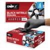 London Labs Black Nitrile Gloves Disposable Latex Free & Powder Free,4 Mil Rubber Glove, Cleaning, Cooking, Mechanic, Tattoo (200 Count, X-Large) view 1