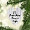 Designsify Christmas Tree Decoration, 89th Anniversary 89 Years Down Forever to Go, Heart Ornament F, Gifts for Birthday Valentines Mom Mothers Fathers Day Party, to Men Women Him Her Friend Mom view 2