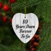 Designsify Christmas Tree Decoration, 89th Anniversary 89 Years Down Forever to Go, Heart Ornament F, Gifts for Birthday Valentines Mom Mothers Fathers Day Party, to Men Women Him Her Friend Mom view 3