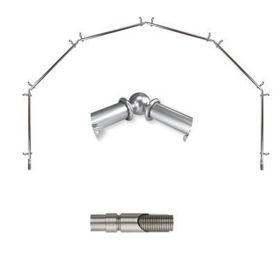 A&F Rod Dcor - Cylinder 13/16" 6-Sided Bay Window Curtain Rod - Satin Nickel