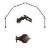 A&F Rod Dcor - Posie 13/16" 6-Sided Bay Window Curtain Rod - Cocoa view 1