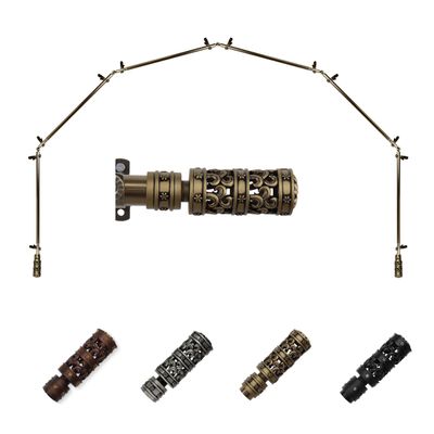 Carousel 13/16" 6-Sided Bay Window Curtain Rod 28-48" (Each Side) - Antique Brass