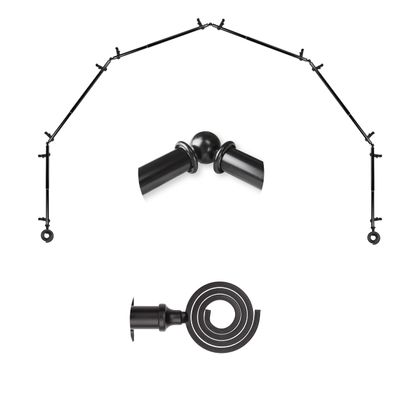A&F Rod Dcor - Spool 13/16" 6-Sided Bay Window Curtain Rod - Black
