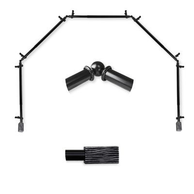 A&F Rod Dcor - Oak 13/16" 5-Sided Bay Window Curtain Rod - Black