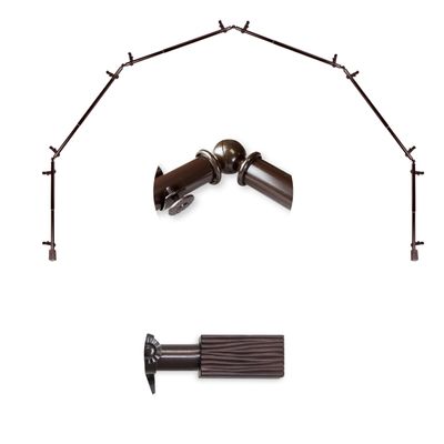 A&F Rod Dcor - Oak 13/16" 6-Sided Bay Window Curtain Rod - Cocoa