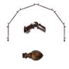 A&F Rod Dcor - Hazelnut 13/16" 6-Sided Bay Window Curtain Rod - Cocoa view 1