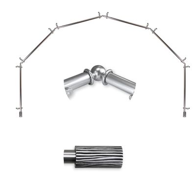 A&F Rod Dcor - Pine 13/16" 6-Sided Bay Window Curtain Rod - Satin Nickel