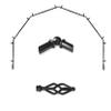 A&F Rod Dcor - Helix 13/16" 6-Sided Bay Window Curtain Rod - Black view 1